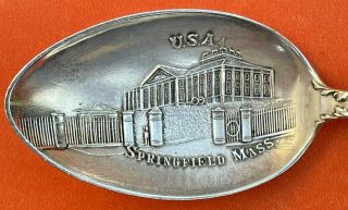 Big 5 - 7/8” Armory Springfield Massachusetts Sterling Silver Souvenir Spoon