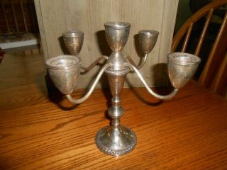 Vintage Duchin Creation Weighted Sterling Silver 5 Candle Candelabra 9 1/2 " Tall