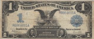 Kappyscoins W6551 1899 $1.  00 Black Eagle Large Silver Certificate Circ