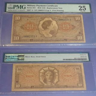 Military Payment Certificate - Series 641 Pmg Replacement Note