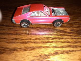 Hot Wheels Redline Custom AMX 1968 Hot Pink Capped Wheels Made in United States 3