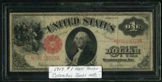 Us Paper Money 1917 $1 Large Sized Legal Tender