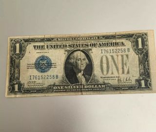 $1 1928b One Dollar Usa Silver Certificate Bill Money Blue Seal Note Currency