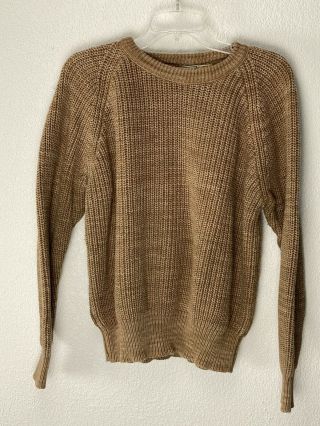 L.  L.  Bean Mens Vintage Heavy Weight Long Sleeve Sweater.  Medium Knit Brown Size L