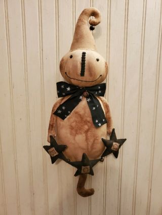 Primitive Grungy Whimsical Ghost Halloween Doll & His Boo Star Garland