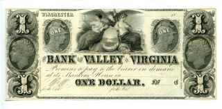 $1.  Winchester,  Virginia.  Bank Of The Valley In Virginia Cu.