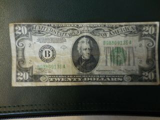 [1] 1934 A Twenty Dollar Federal Reserve Note Misalignment " B " York,  N.  Y.