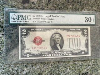 1928g $2 Legal Tender Note E00250849a Clark/snyder Pmg 30epq