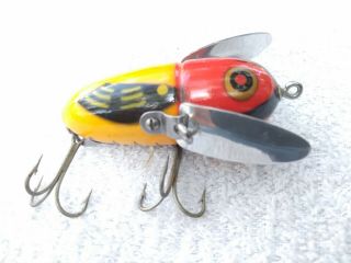 L@@k Not Common Old Vintage Heddon Crazy Crawler In Gold Chin Fishing Lure L@@k
