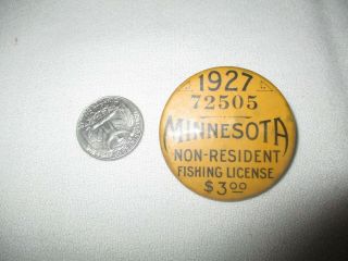 Vintage 1927 Minnesota Non Resident Fishing License Good Shape