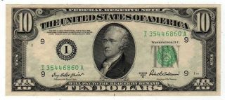 1950 B Ten Dollar Federal Reserve Note Bill Minneapolis 2