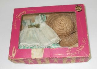 Vintage 1953 Vogue Ginny Doll Lucy Dress,  Hat,  Panties Skinny Tag