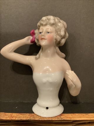Antique Larger German Goebel Porcelain Half Doll