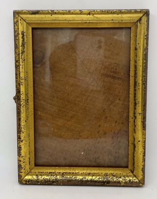 Antique 19th Century Gold Leaf Wood Frame 5 3/8”x7 5/8” Rabbet