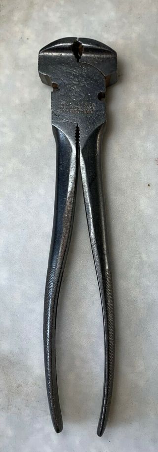 Antique Forged Steel Kraeuter & Co No.  1880 10 1/2 Inch Fence Fencing Pliers