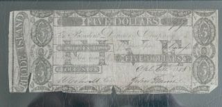 1808 Farmers Exchange Bank Gloucester Rhode Island $5 1987