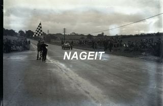 Glass Negative Ulster Tt 1930 Nuvolari Passing The Winning Post N9