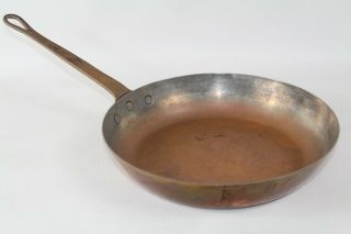 Vintage Copper Skillet Fry Pan Made In France 9.  5 " X 2 " Tall