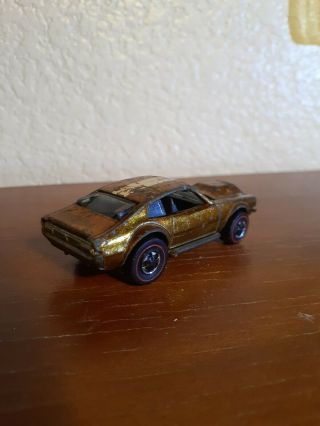 HOT WHEELS REDLINES MIGHTY MAVERICK IN GOLD 1969 MADE IN USA 3