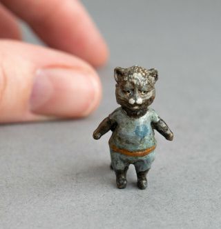 Tiny Cold Painted Bronze Miniature Tom Kitten Anthropomorphic Cat Beatrix Potter