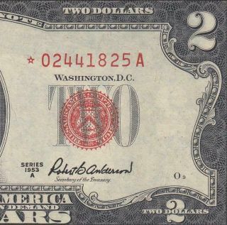 1953 - A United States $2 Offset Print Error Star Note ( (gem Unc))