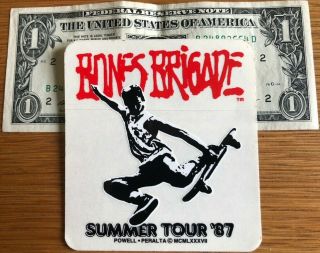 Rare Vintage Powell Peralta Bones Brigade Summer Tour 1987 Sticker