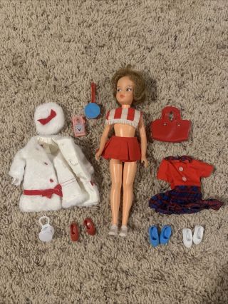 Vintage 1964 Ideal Tammy Family Pepper Doll,  Outfits And Accessories