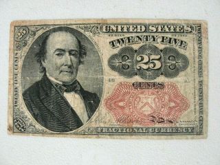 1874 United States 25 Twenty Five Cents Fractional Currency Note