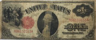 1917 Red Seal $1 One Dollar United States Large Size Note