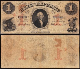 Providence,  Ri 1855 $1 Bank Of The Republic Obsolete Note 864