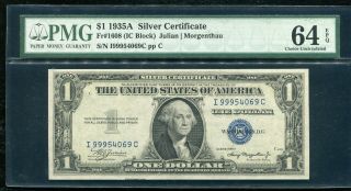 Fr 1608 1935 - A $1 One Dollar Silver Certificate Pmg Choice Uncirculated - 64epq