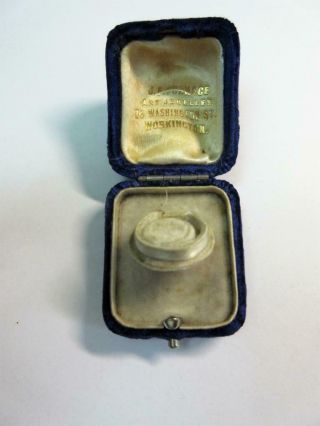Antique Edwardian Blue Velvet Jewellery Ring Box - J.  Furnace Of Workington