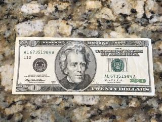1996 Twenty $20 Dollar Federal Reserve Banknote - San Francisco Al67351984a