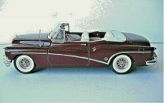 Danbury 1953 Buick Skylark Convertible Diecast 1:24 Scale Maroon Color,