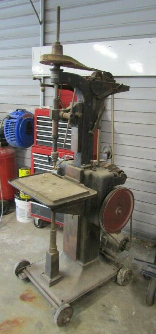 Antique 1914 Chas G Allen Drill Press Electric Drill Press On Stand 59 - 661