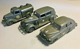 Solido Diecast Ww2 Us Army Staff Cars And Tanker 1/48