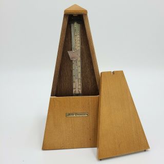 Vintage Seth Thomas Metronome De Maelzel 10 Model E873 - 007 Wood Brass
