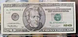 1996 - $20 Twenty Dollars Vintage Federal Reserve Note