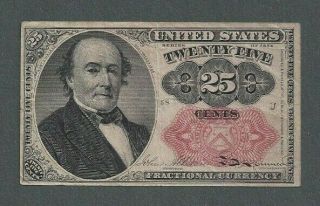 1874 United States 25 Twenty Five Cents Fractional Currency Note - - S163
