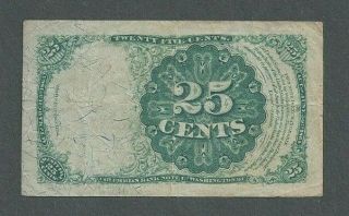 1874 United States 25 Twenty Five Cents Fractional Currency Note - - S163 2