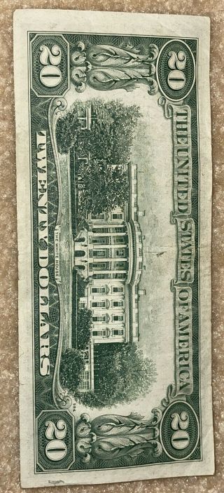 1950 series D $20 Dollar Federal Reserve Note Bill 2