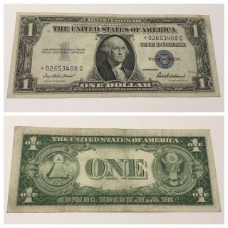 Vintage Star $1 1935 - F One Dollar Bill Silver Certificate Washington Blue Seal
