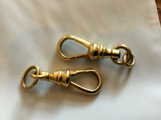 Clasps Clips Vintage Pair Gold Filled Antique Swivel Clasp Watch Chain Dog Clip