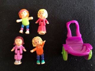 1994 Vintage Polly Pocket Magical Mansion Bluebird Toys,  4 Dolls,  Carriage