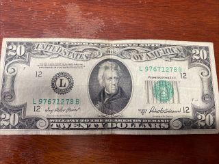 1950 B $20 Dollar Bill (san Francisco)