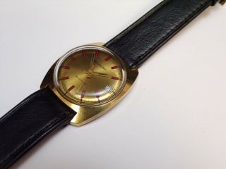 Voumard 2000 Swiss (g.  P) Vintage Mens Back Set / Wind Date Wristwatch (l@@k)