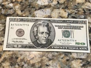 1996 Twenty $20 Dollar Federal Reserve Banknote - Boston Aa72234777h