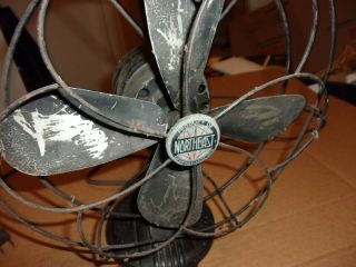 Antique Northeast Electric 12” Electric Fan 1010 Oscalating - -