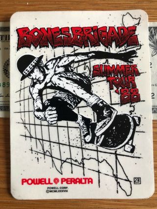 Rare Vintage Powell Peralta Bones Brigade Summer Tour 1988 Sticker