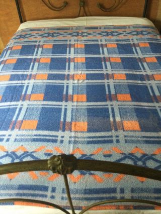 Vintage Beacon Camp Blanket Blues & Orange